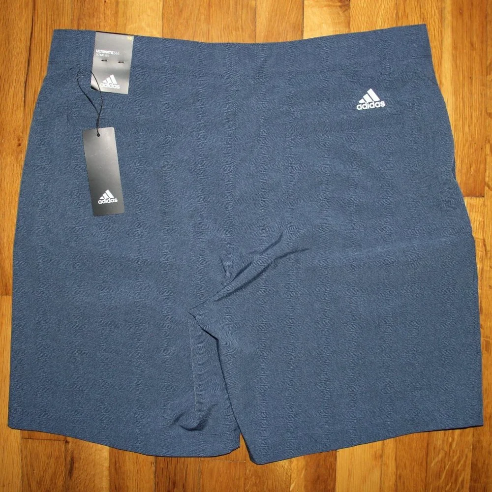 Adidas Ultimate 365 Herringbone Woven Golf Shorts Mens 36 Navy Blue